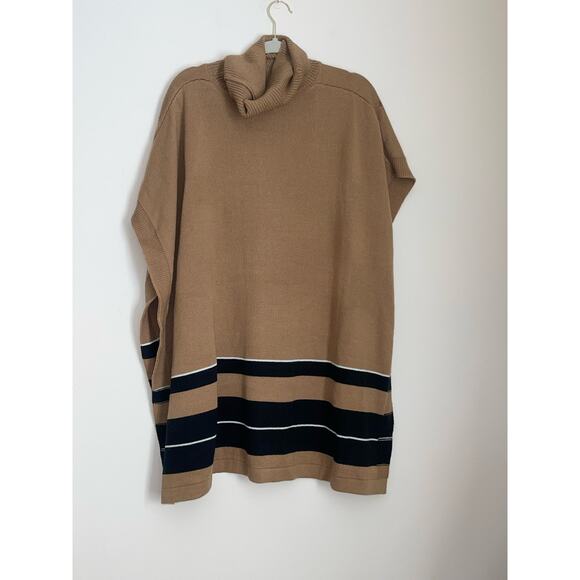 Lane Bryant Plus Size OS Mock Turtle Sleeveless Shawl Poncho Sweater  NWT - Picture 1 of 4